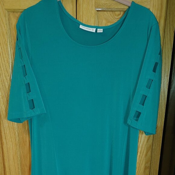 Susan Graver Dress Emerald Green Colored Dress-Size Medium - Picture 1 of 5